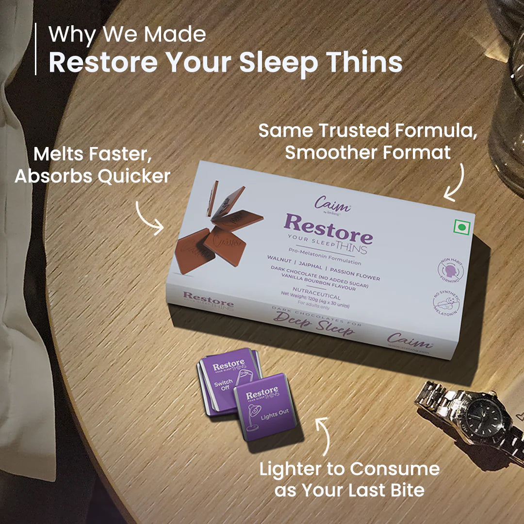 Restore your Sleep THINS <span class="newheading">Dark Chocolates for Restful Sleep</span>