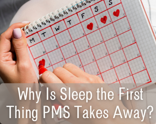 woman experiencing sleep disturbance before period due to PMS