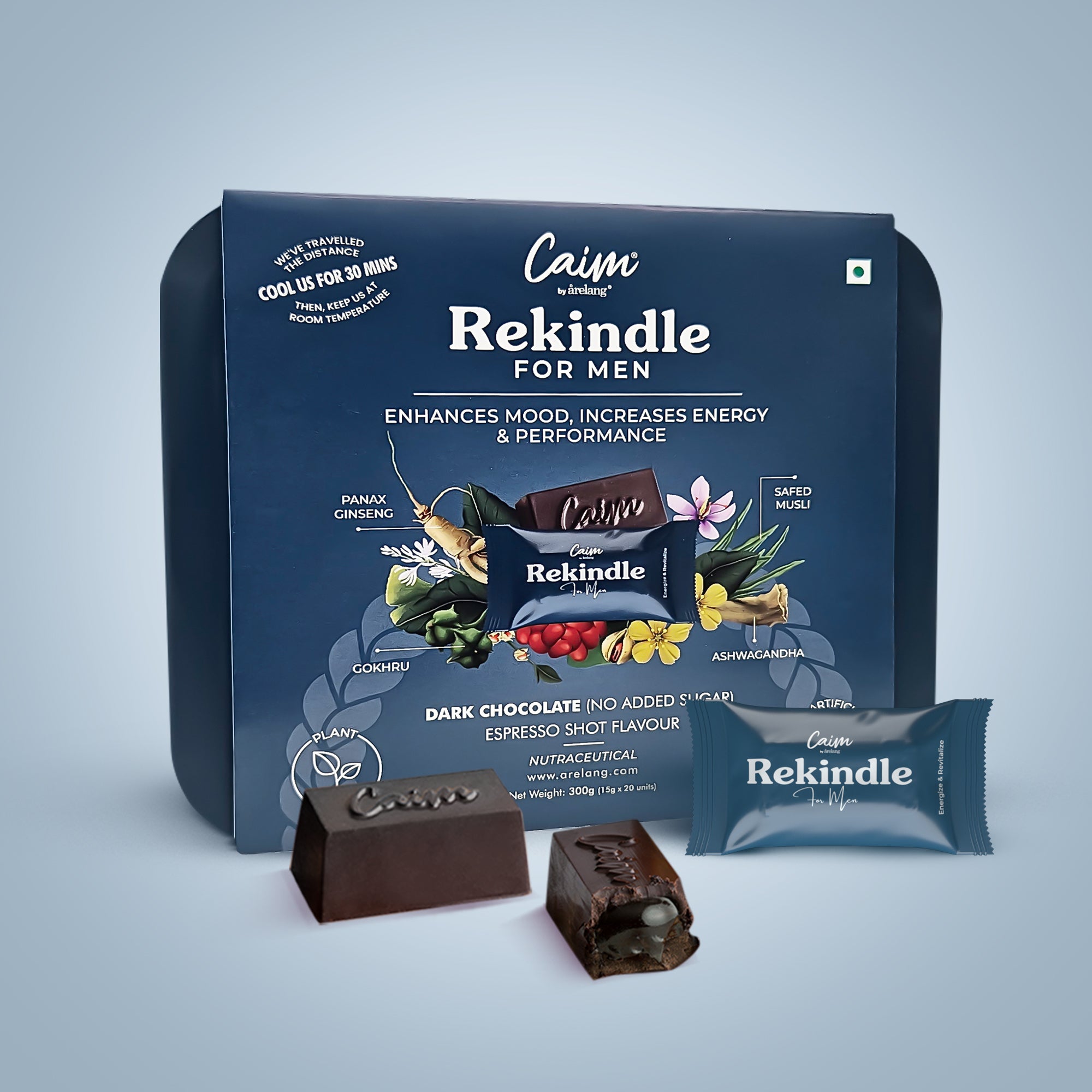 Rekindle for Men Sugar Free Dark Chocolate Arelang Caim by